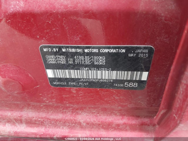 JA32V2FW3FU606278 Mitsubishi Lancer Se Awc