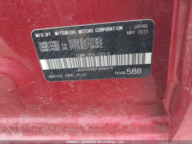JA32V2FW3FU606278 Mitsubishi Lancer Se Awc