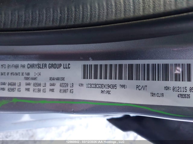 2014 Chrysler 200 Limited მანქანა იყიდება აუქციონზე, vin: 1C3CCBCG3EN194305, აუქციონის ნომერი: 12560842