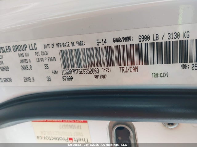Продажа на аукционе авто 2014 Ram 1500 Sport, vin: 1C6RR7MT5ES352603, номер лота: 12560852