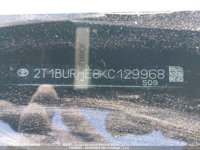 2T1BURHE8KC129968 Toyota COROLLA CE