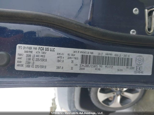 Продаж на аукціоні авто 2018 Jeep Compass Latitude, vin: 3C4NJDBB5JT210073, номер лоту: 12560872