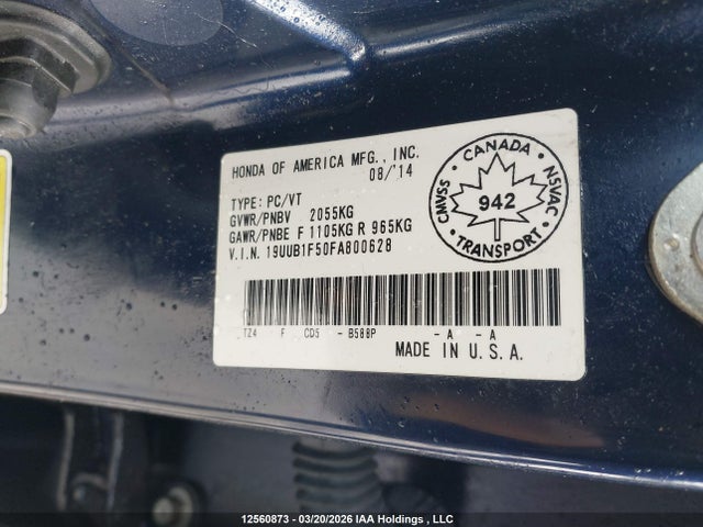 Aukcja sprzedaży 2015 Acura Tlx, vin: 19UUB1F50FA800628, numer aukcji: 12560873