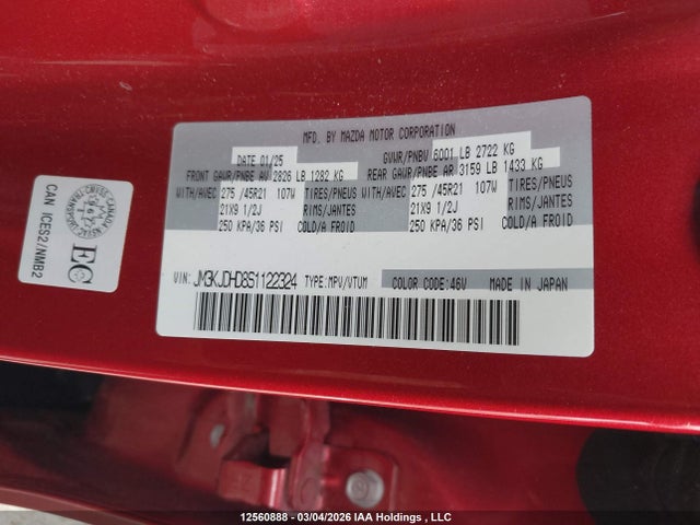 JM3KJDHD8S1122324 Mazda Cx-70 Premium