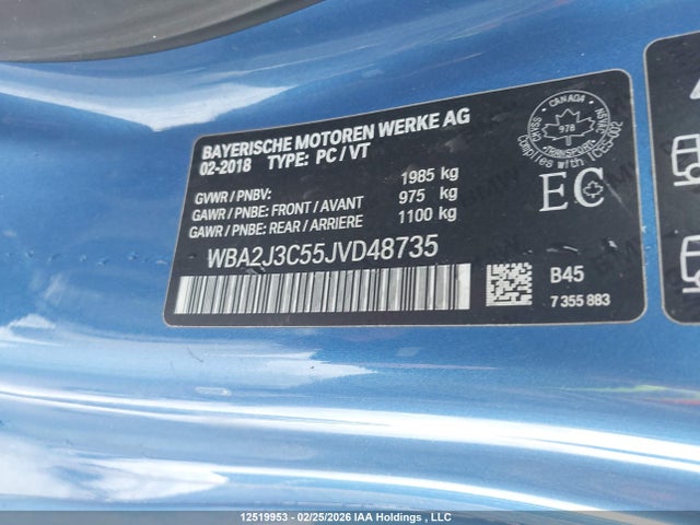 Продажа на аукционе авто 2018 Bmw 2 Series, vin: WBA2J3C55JVD48735, номер лота: 12519953