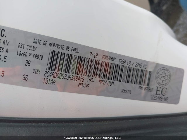 2C4RDGBG9JR348479 Dodge Grand Caravan Cvp/sxt
