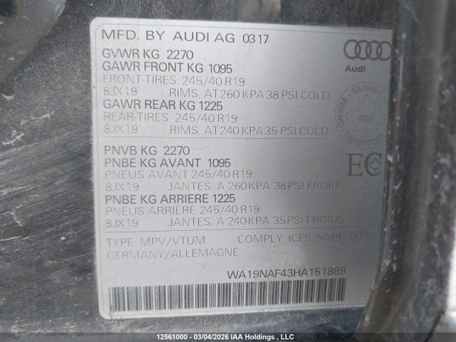 WA19NAF43HA151889 Audi A4 Allroad Prestige