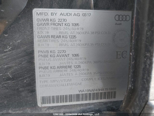 WA19NAF43HA151889 Audi A4 Allroad Prestige