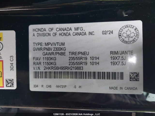 2HKRS6H95RH219883 Honda CR-V HYBRID