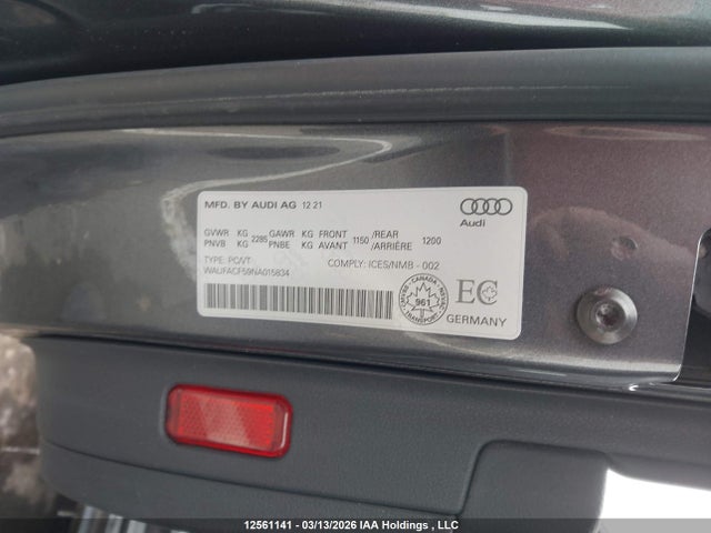 WAUFACF59NA015834 Audi A5 45 Progressiv