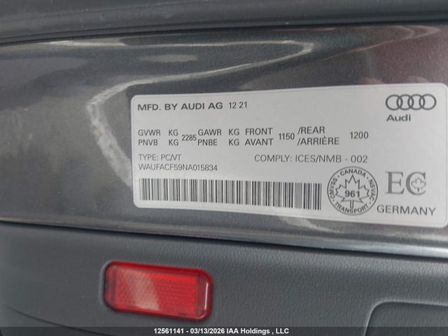 WAUFACF59NA015834 Audi A5 45 Progressiv
