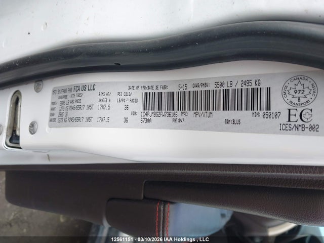 1C4PJMBS2FW736106 Jeep Cherokee Trailhawk