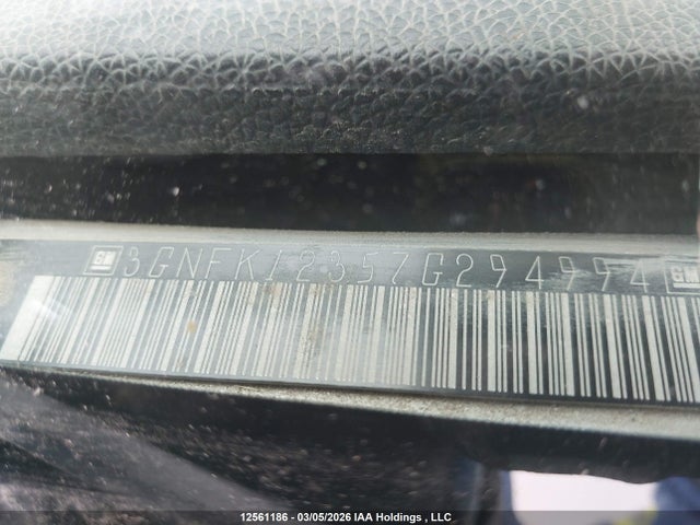 12561186 :رقم المزاد ، 3GNFK12357G294994 vin ، 2007 Chevrolet Avalanche 1500 Ls/lt/ltz مزاد بيع