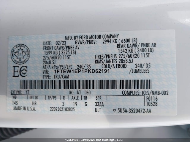 Ford F-150 2023 1FTEW1EP1PKD62191 Image 9