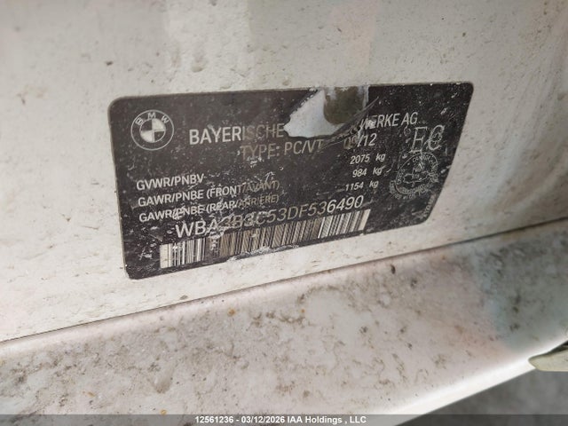 Aukcja sprzedaży 2013 Bmw 328i Xdrive, vin: WBA3B3C53DF536490, numer aukcji: 12561236
