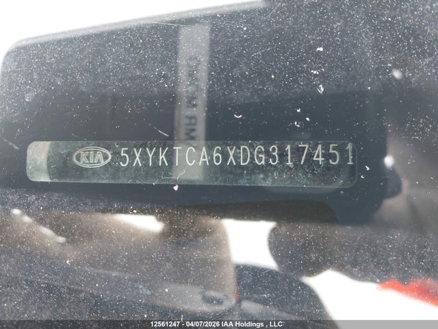 12561247 :رقم المزاد ، 5XYKTCA6XDG317451 vin ، 2013 Kia Sorento Lx مزاد بيع