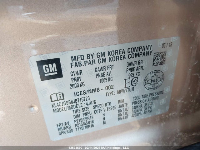 KL4CJGSB6JB715723 Buick Encore Essence