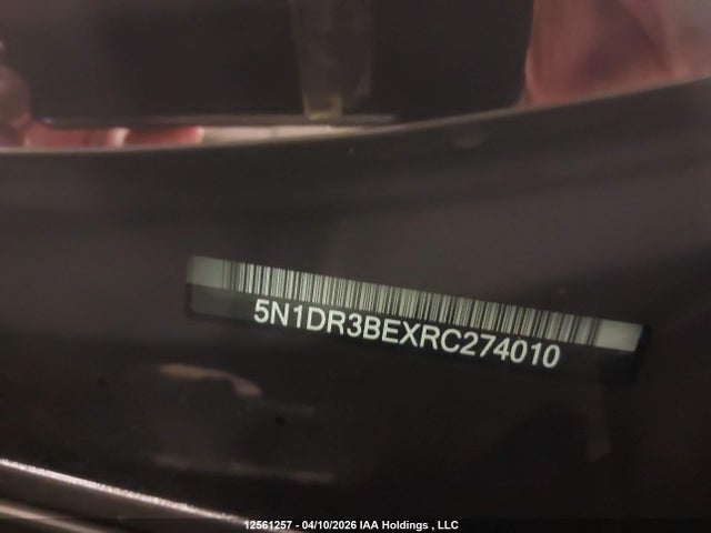 12561257 :رقم المزاد ، 5N1DR3BEXRC274010 vin ، 2024 Nissan Pathfinder Sv مزاد بيع
