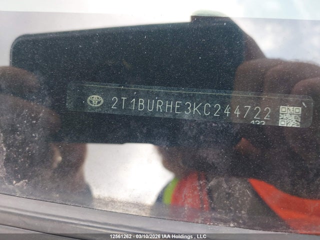 Aukcja sprzedaży 2019 Toyota Corolla Le, vin: 2T1BURHE3KC244722, numer aukcji: 12561262
