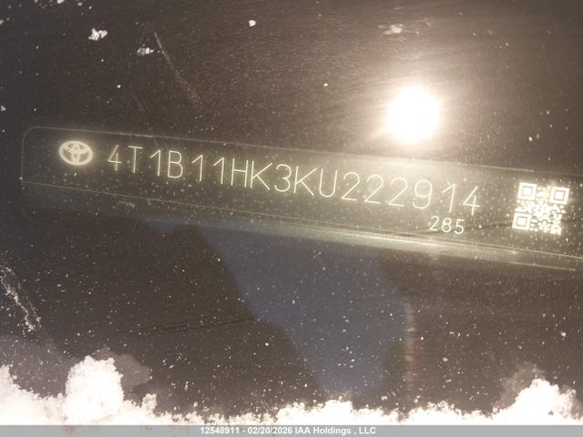 4T1B11HK3KU222914 Toyota CAMRY LE