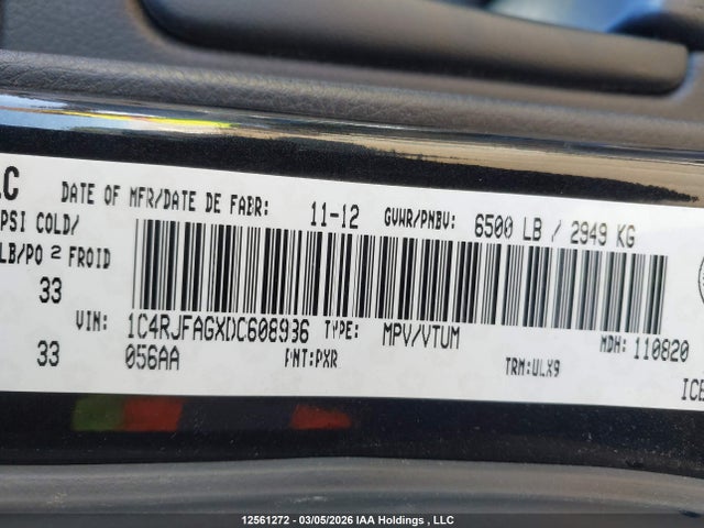Aukcja sprzedaży 2013 Jeep Grand Cherokee Laredo, vin: 1C4RJFAGXDC608986, numer aukcji: 12561272