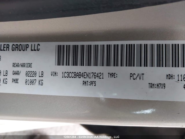 Продажа на аукционе авто 2014 Chrysler 200 Lx, vin: 1C3CCBAB4EN176421, номер лота: 12561284