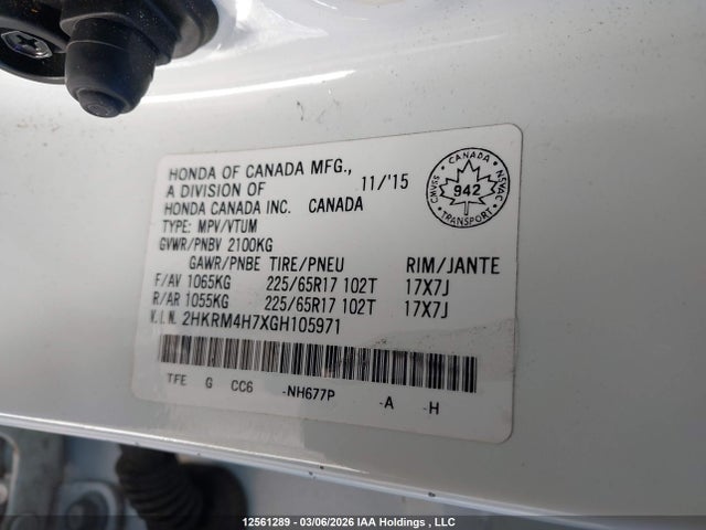 2HKRM4H7XGH105971 Honda CR-V EXL