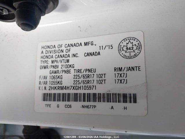 2HKRM4H7XGH105971 Honda CR-V EXL
