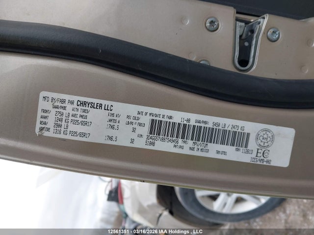 Продажа на аукционе авто 2009 Dodge Journey, vin: 3D4GG57V89T549456, номер лота: 12561351