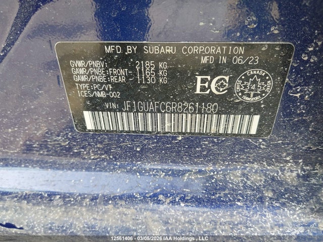 12561406 :رقم المزاد ، JF1GUAFC6R8261180 vin ، 2024 Subaru Impreza مزاد بيع