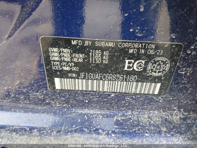 12561406 :رقم المزاد ، JF1GUAFC6R8261180 vin ، 2024 Subaru Impreza مزاد بيع