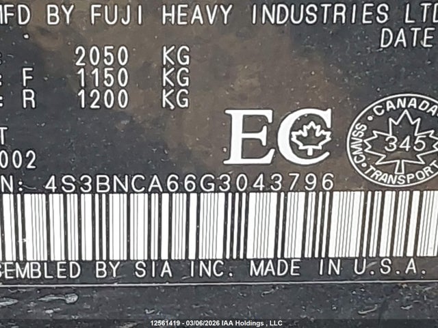 Subaru Legacy 2.5i 2016 4S3BNCA66G3043796 Image 9