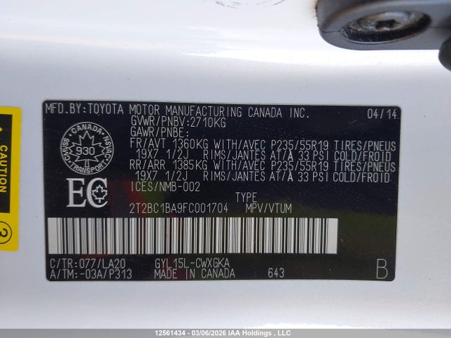 2T2BC1BA9FC001704 Lexus RX 450H