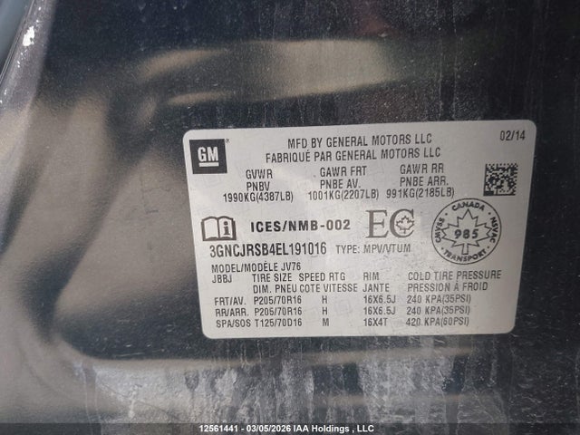 Chevrolet Trax 2lt 2014 3GNCJRSB4EL191016 Image 9