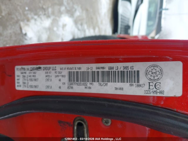 12561453 :رقم المزاد ، 1C6RR7FPXDS510352 vin ، 2013 Ram 1500 St مزاد بيع