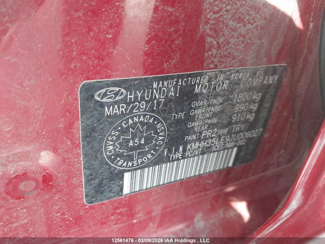 KMHH35LE9JU006027 Hyundai ELANTRA GT