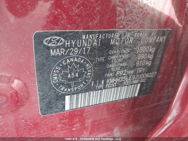 KMHH35LE9JU006027 Hyundai ELANTRA GT