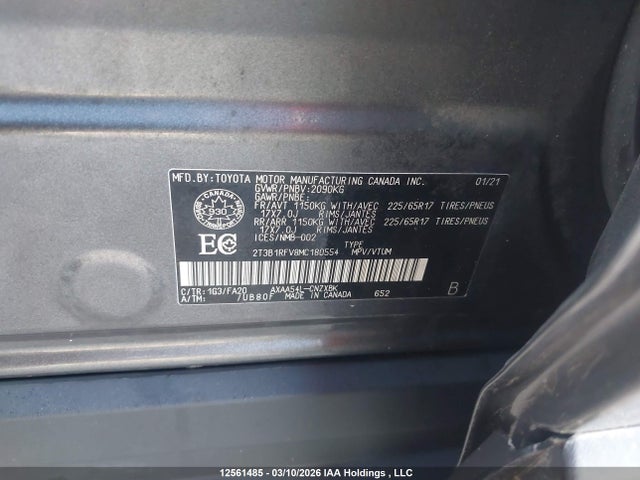 Продаж на аукціоні авто 2021 Toyota Rav4 Le, vin: 2T3B1RFV8MC180554, номер лоту: 12561485