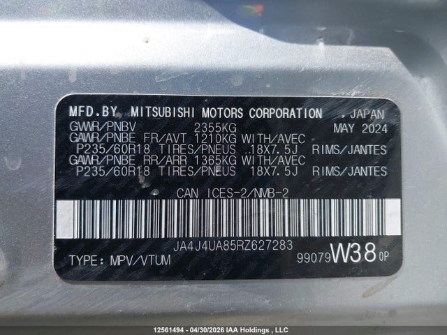 JA4J4UA85RZ627283 Mitsubishi Outlander Es