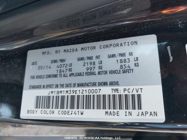 JM1BM1M39E1210007 Mazda Mazda3 Gt-sky
