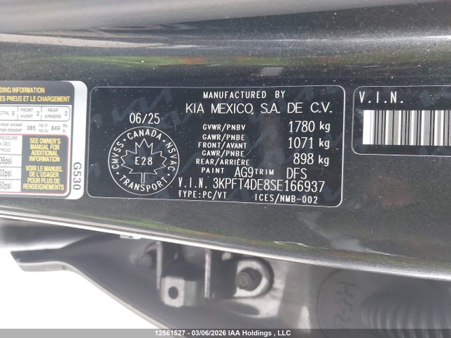Aukcja sprzedaży 2025 Kia K4 Lx/lxs, vin: 3KPFT4DE8SE166937, numer aukcji: 12561527