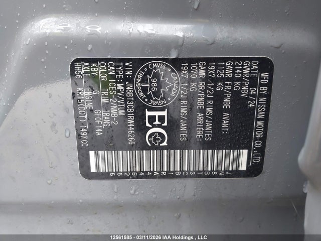 Продажа на аукционе авто 2024 Nissan Rogue, vin: JN8BT3CB1RW446266, номер лота: 12561585