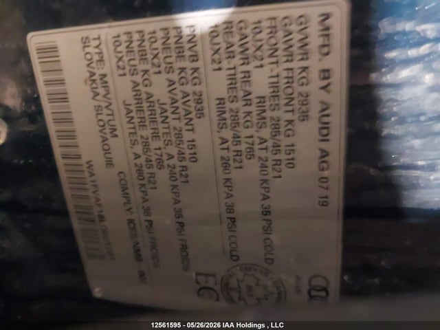 Продаж на аукціоні авто 2020 Audi Q8 55 Technik, vin: WA1FVAF18LD001261, номер лоту: 12561595