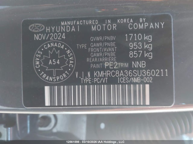 2025 Hyundai Venue Ultimate W/black Interior (ivt) მანქანა იყიდება აუქციონზე, vin: KMHRC8A36SU360211, აუქციონის ნომერი: 12561598