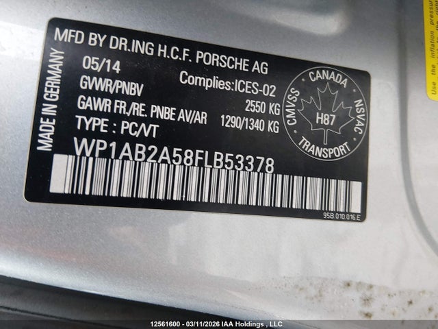 WP1AB2A58FLB53378 Porsche MACAN S