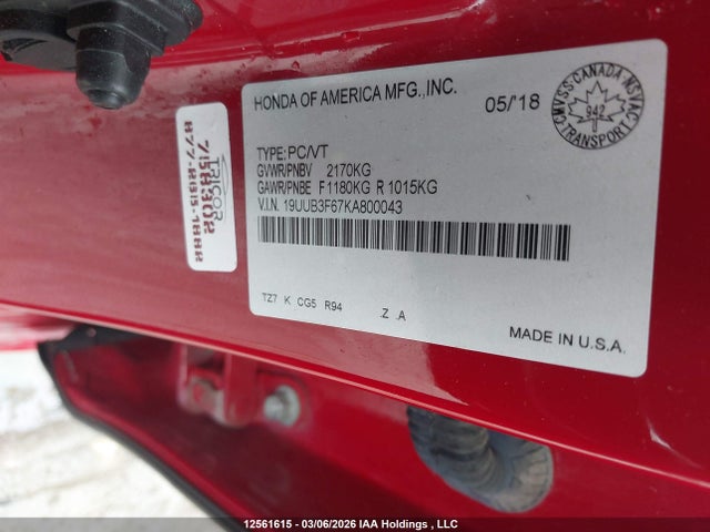 19UUB3F67KA800043 Acura Tlx Technology/a-spec