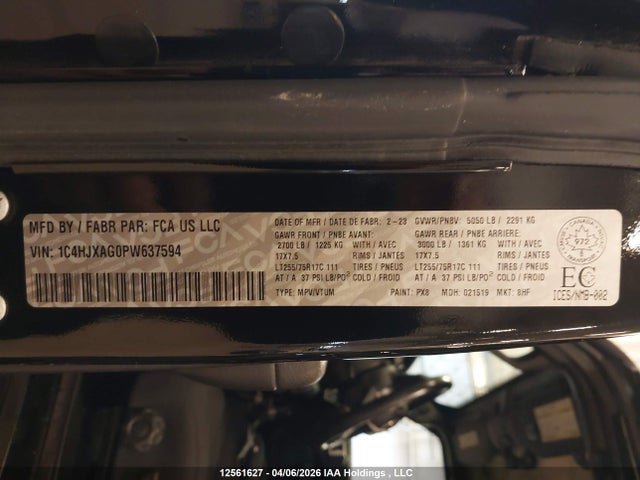 1C4HJXAG0PW637594 Jeep Wrangler Sport