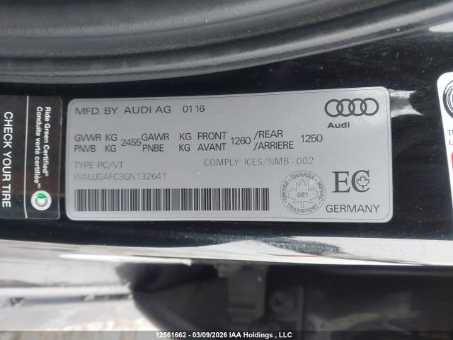 WAUJGAFC3GN132641 Audi A6 Quattro Prog/technik S Ln