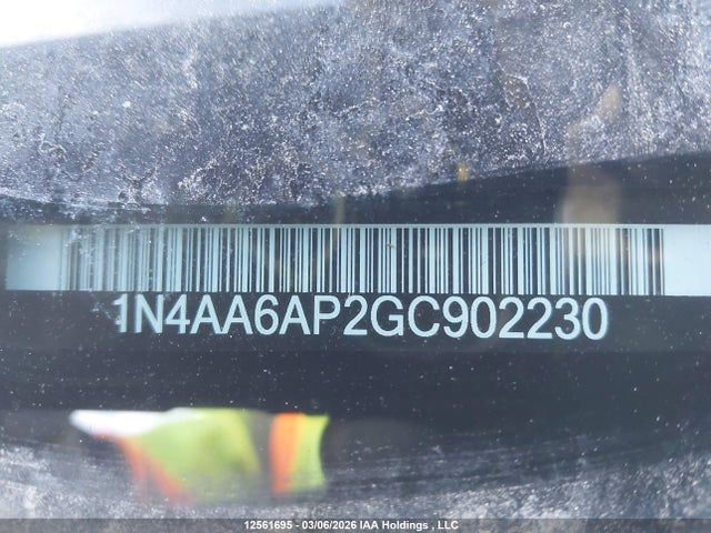 12561695 :رقم المزاد ، 1N4AA6AP2GC902230 vin ، 2016 Nissan Maxima Platinum/sl/sr/sv مزاد بيع