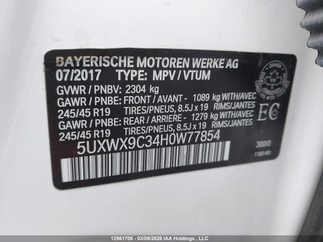 5UXWX9C34H0W77854 BMW X3 Xdrive28i